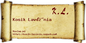 Kosik Lavínia névjegykártya